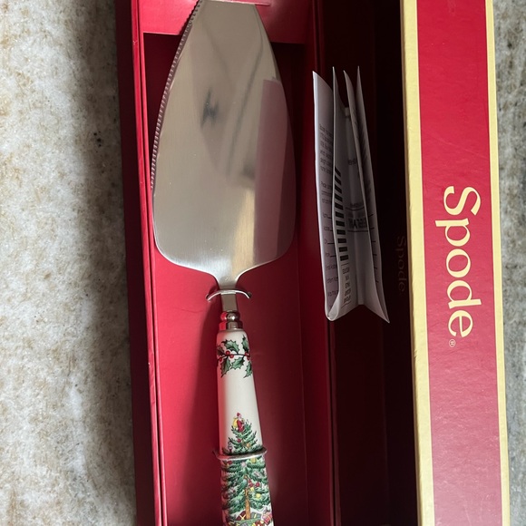 Spode christmas tree cake knife and candy/nut dish NEW - Picture 6 of 7